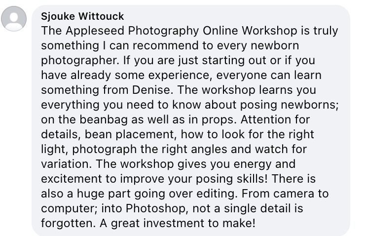 Appleseed Photography Online Newborn Workshop/Education